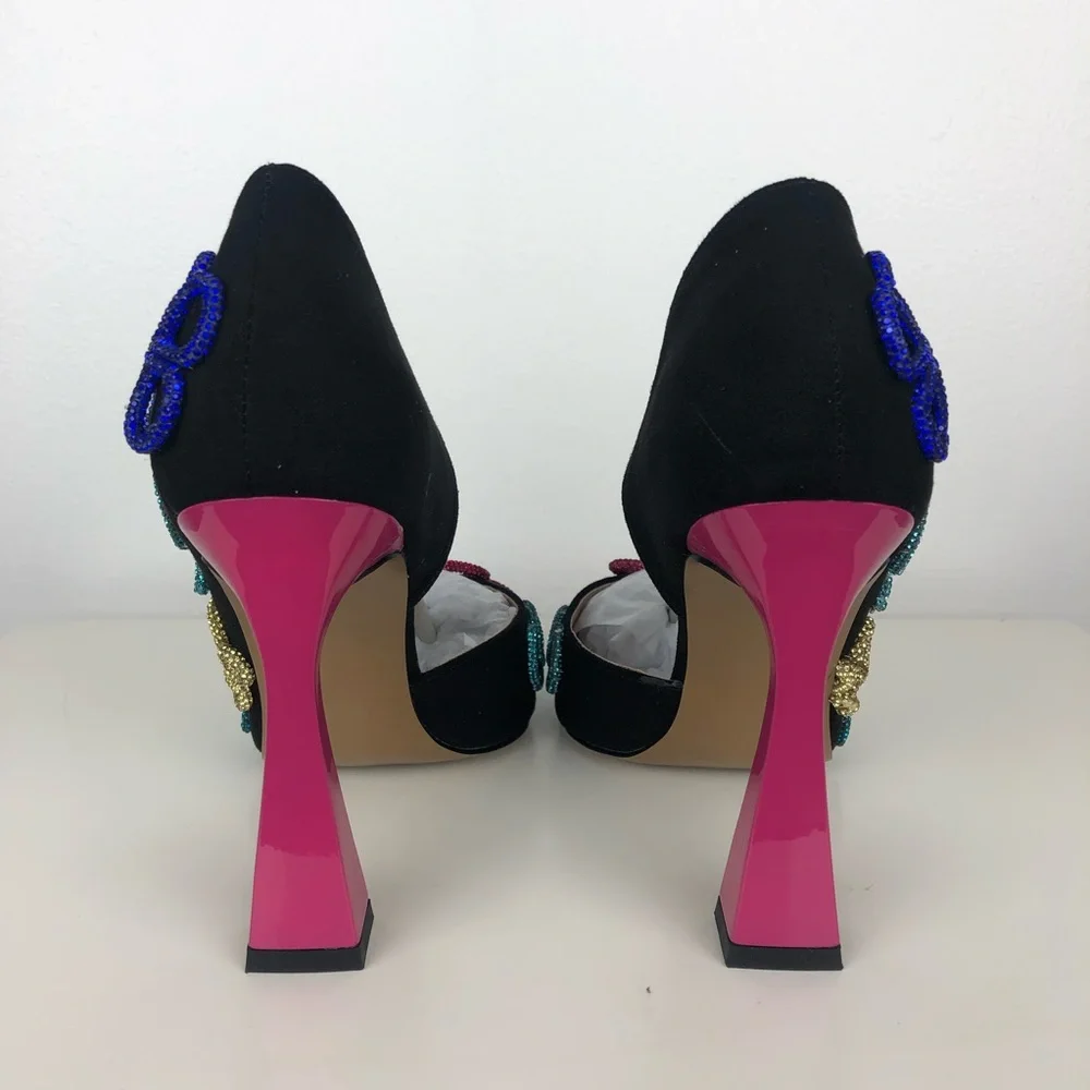 Betsey Johnson Kimara Rhinestone Doodle Embellished Pump Artistic Heels - Picture 9 of 13